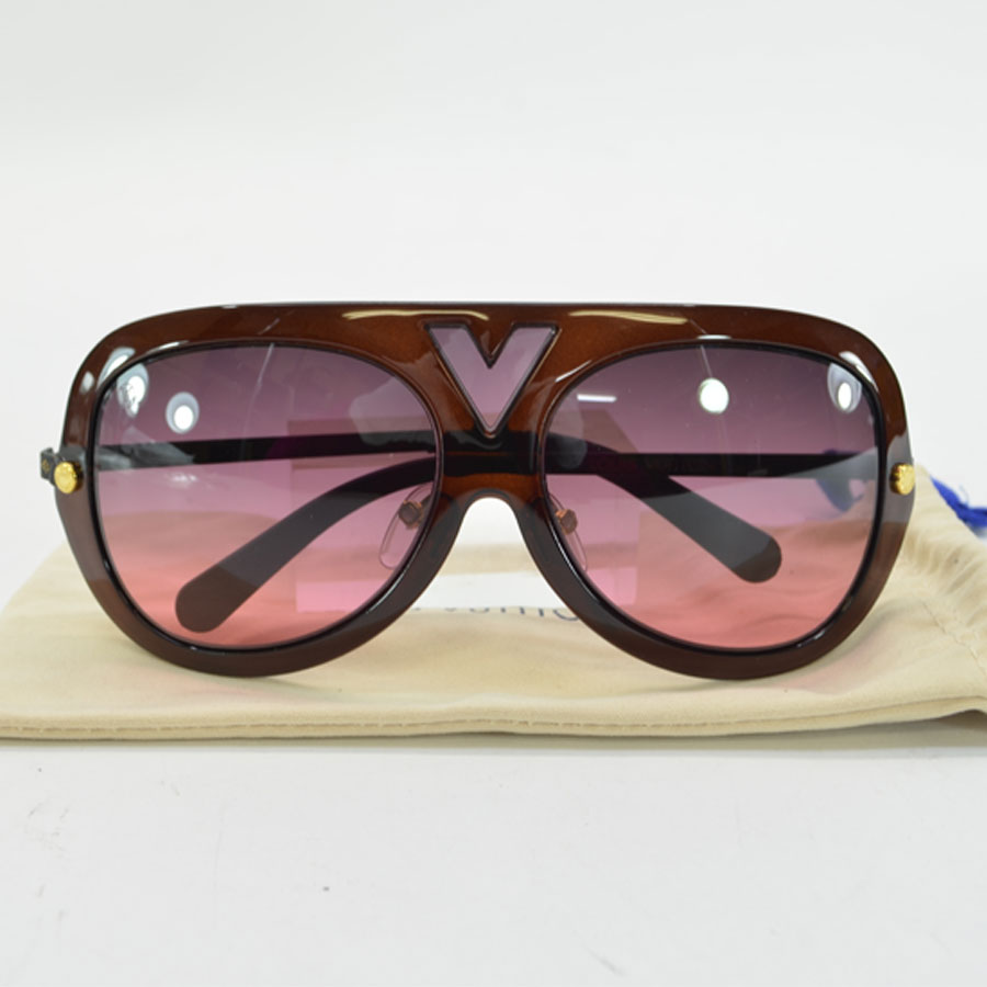 Auth Louis Vuitton AFTER HOURS Sunglasses Wine Red Plastic Z0953E 917 ...