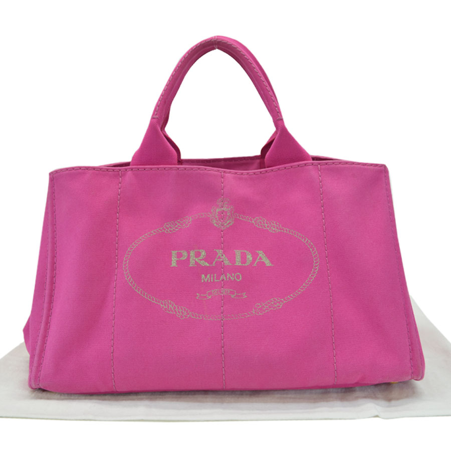 Auth PRADA CANAPA Handbag Tote Bag Pink Canvas - r7167 | eBay
