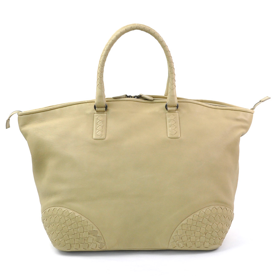 Auth BOTTEGA VENETA Intrecciato Shoulder Bag Beige Leather - r7287 | eBay