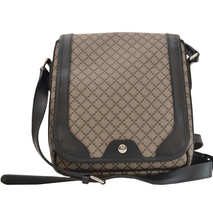 Auth GUCCI Diamante Crossbody Shoulder Bag Beige/Brown PVC/Leather - r7337 | eBay