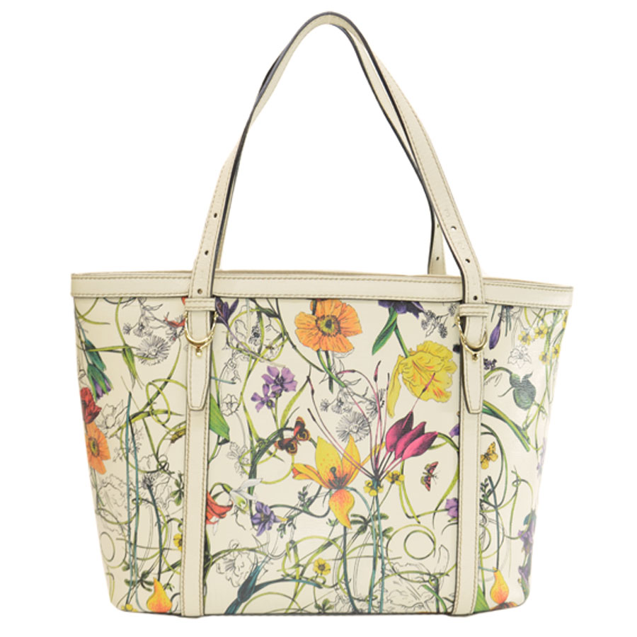 Auth GUCCI Floral Shoulder Bag White/Multicolor Leather 336776 - r7572 | eBay
