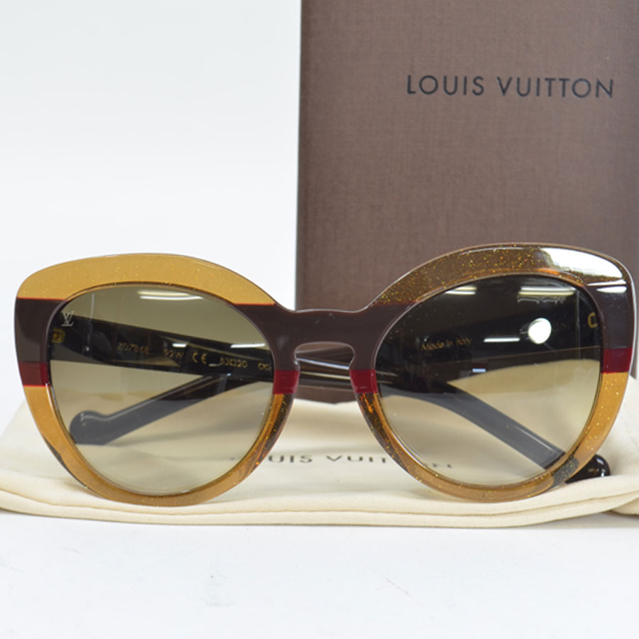 Millionaire leather sunglasses Louis Vuitton Brown in Leather - 32106916