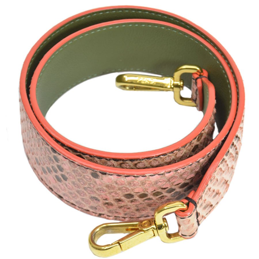 Auth FENDI Strap You Python Shoulder Strap Pink/Goldtone Python Leather -  r8052f | eBay
