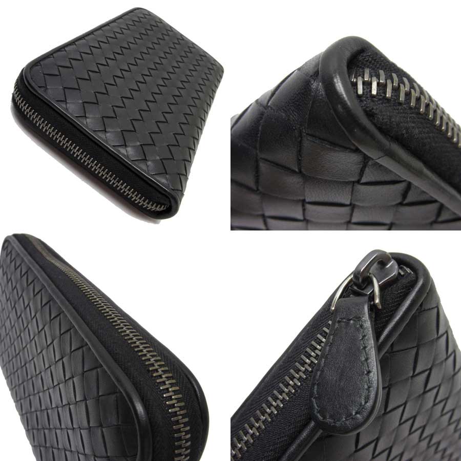 Auth BOTTEGA VENETA Intrecciato Zip Around Long Wallet Black Leather -  x2484 | eBay