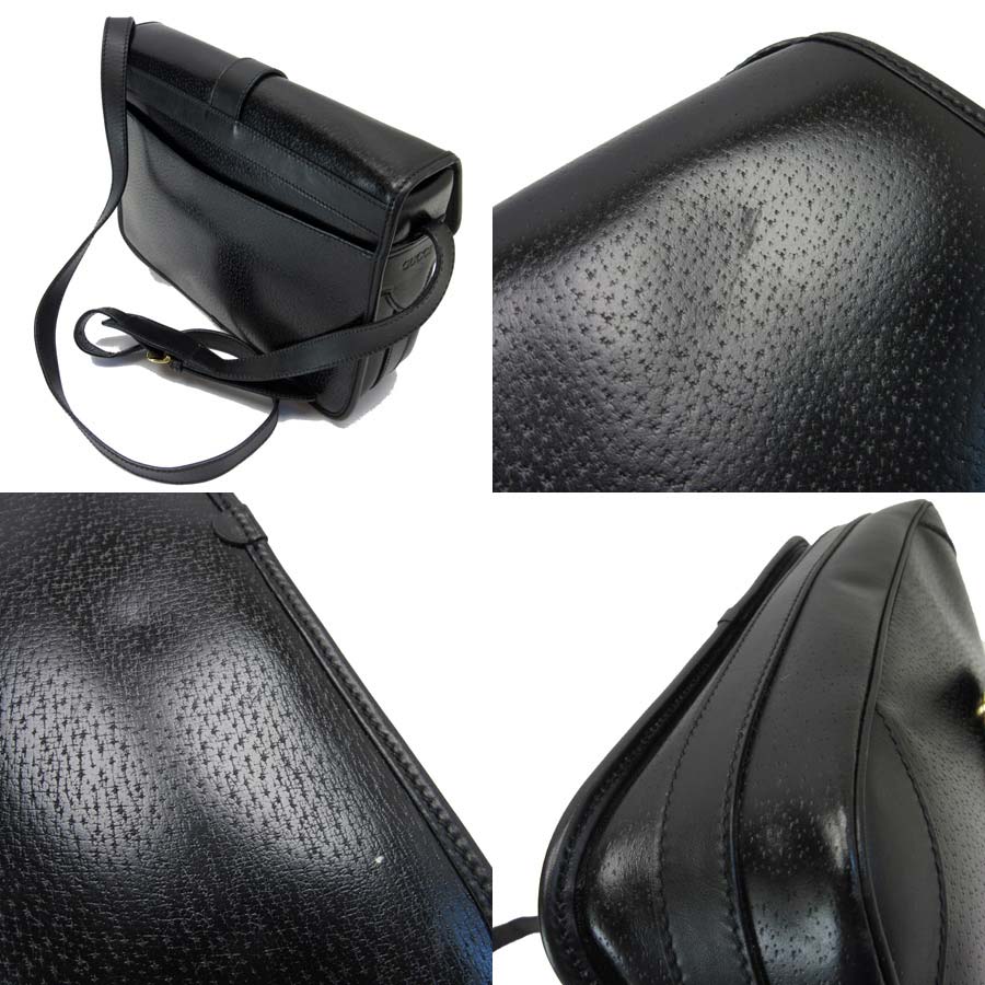 Auth GUCCI Vintage Crossbody Shoulder Bag Black Leather/Goldtone - x2546 | eBay