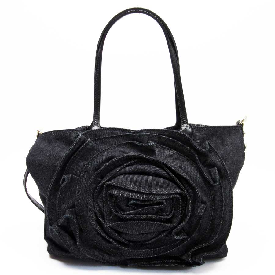 Auth VALENTINO GARAVANI Rose Tote 2-Way Handbag Shoulder Bag Denim Canvas  x2696 | eBay