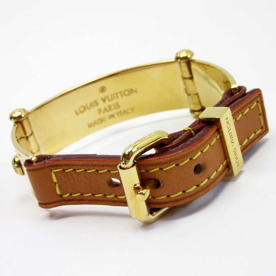 Auth Louis Vuitton Lock Me Bracelet Gold/Brown Goldtone/Leather M66794 - x2747 | eBay