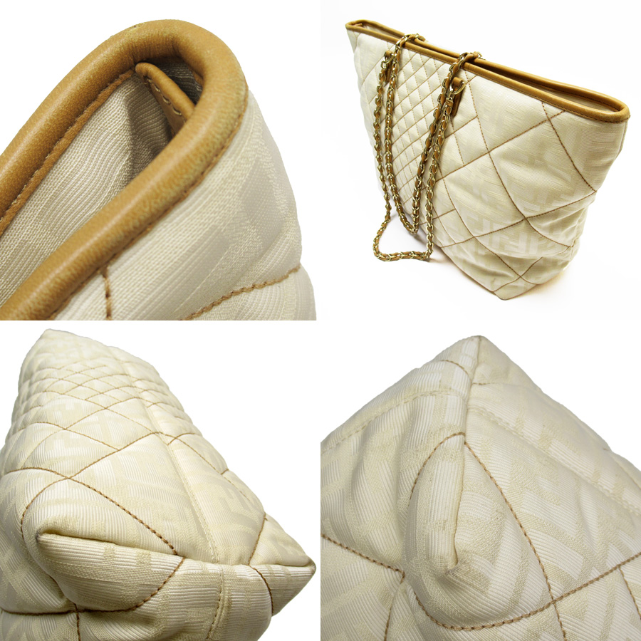 Auth FENDI Zucca Tote Shoulder Bag Beige Canvas/Leather 8BH185/FCJ - x3185  | eBay